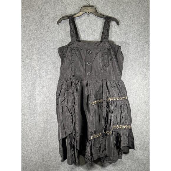 Pretty Angel Midi Dress M Silk‎ Blend Corset Lace Up Artsy Whimsygoth Fairy A2 - Picture 1 of 8